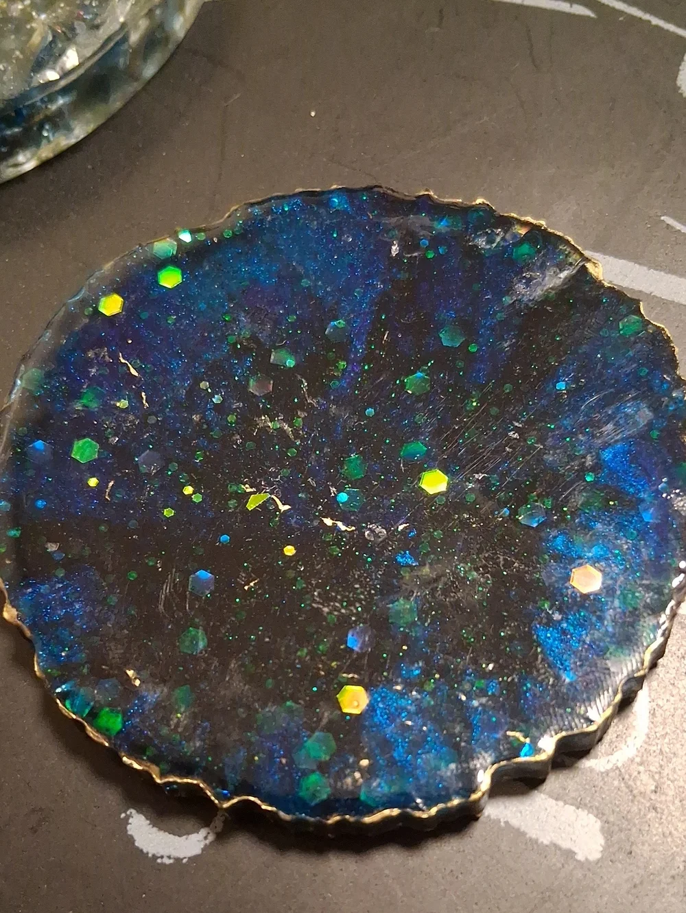 Handmade Galaxy Coaster Set - Purple & Navy Blue